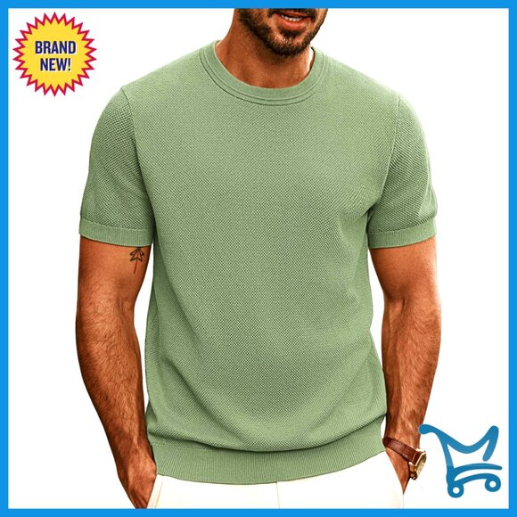 Men's Classic Crewneck Short Sleeve T-Shirt Premium Knit Fabric Casual Tee